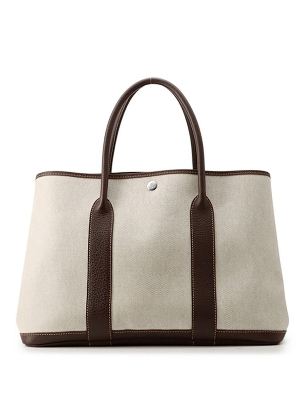 Hermes Tote Bag Garden Party PM Brown Natural Silver Toile H Buffalo Skipper